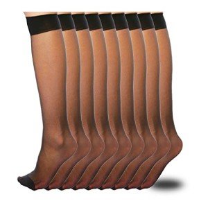 9 Pack Women's Black Knee High Stockings