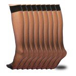 9 Pack Women's Black Knee High Stockings
