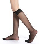 9 Pack Women's Black Knee High Stockings