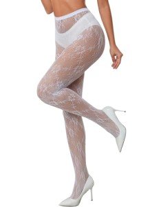 High Waist Floral Lace Fishnet Tights for Women