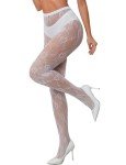 High Waist Floral Lace Fishnet Tights for Women