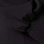 Amazon Essentials Women's Long-Sleeve Crewneck Smocked Cuff T-Shirt, Black, Medium