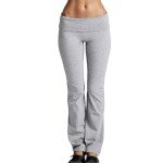 Women's Grey Casual Bell Bottom Yoga Pants