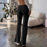 Low Rise Wide Leg Women's Sweatpants in Black
