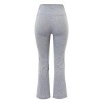 Women's Grey Casual Bell Bottom Yoga Pants