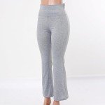 Women's Grey Casual Bell Bottom Yoga Pants