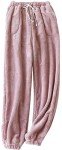 Cozy Pink Fleece Pajama Bottoms for Women