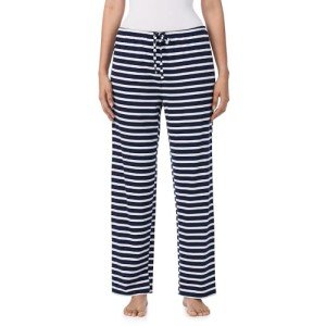 Nautica Women's Breathable Cotton Sleep Pants - Navy Stripe
