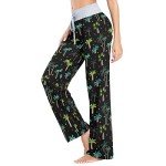 Ollabaky Women's Wide Leg Christmas Pajama Pants