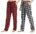 Cozy Plaid Flannel Pajama Pants for Women - 2 Pack