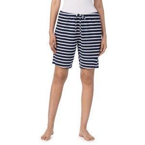 Nautica Women's Lightweight Bermuda Sleep Shorts - Navy Stripe