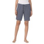 Nautica Women's Lightweight Bermuda Sleep Shorts - Navy Stripe