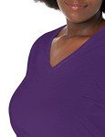 JUST MY SIZE Women's Plus Size Vneck Long Sleeve Tee, Violet Splendor, 5X