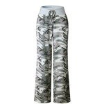 Women's American Flag Loungewear Pants in Light Camo