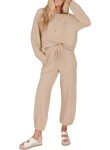 SHEWIN Women's Waffle Lounge Set in Khaki
