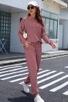 Andeip Women’s Waffle Knit Lounge Set – Burgundy