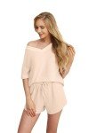 Cozy Oatmeal Two-Piece Women's Pajama Set