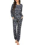 Ekouaer Women's Star Print Pajama Set with Pockets