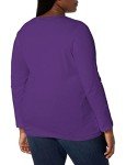 JUST MY SIZE Women's Plus Size Vneck Long Sleeve Tee, Violet Splendor, 5X