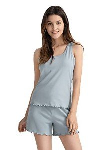 Light Blue Modal Pajama Set for Women