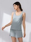 Light Blue Modal Pajama Set for Women
