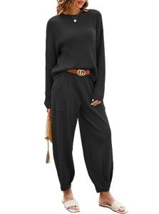 Oten Women's Black Two-Piece Sweater Set