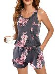 Floral Sleeveless Tank and Shorts Loungewear Set