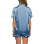 Silk Satin Pajama Set - Short Sleeve & Shorts
