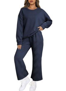 SHEWIN Women's Cozy 2-Piece Sweat Set