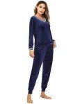 Cozy Navy Blue Velour Tracksuit for Women