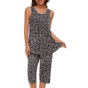 Women's Summer 2-Piece Capri Loungewear Set