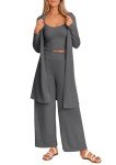 Cozy 3-Piece Women's Pajama Set in Grey