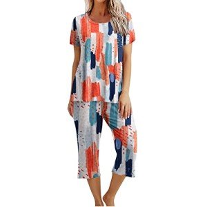 Cute Print Women's Short Sleeve Pajama Set