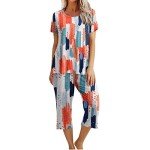 Cute Print Women's Short Sleeve Pajama Set
