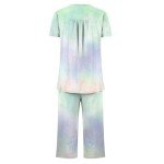 Women's Tie Dye Pajama Set with Capri Pants