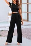 Summer Knit 2-Piece Women's Outfit Set - Black