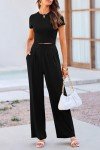 Summer Knit 2-Piece Women's Outfit Set - Black