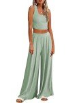 Ekouaer Women's Light Green Lounge Set - XXL
