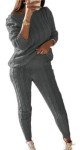 Lucuna Women's Fall Cable Knit Sweater Set