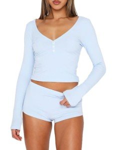 Blue Y2K Women's Short Pajama Set