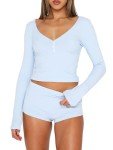 Blue Y2K Women's Short Pajama Set
