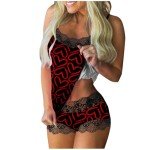 Valentine's Day Women's V Neck Tank Pajama Set