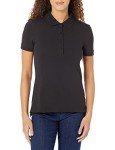 Amazon Essentials Women's Short-Sleeve Polo, Black, XL