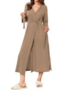 Ekouaer Women's Waffle Knit Full Length Robe