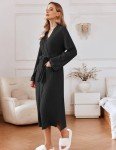 Lightweight Waffle Knit Kimono Robe with Pockets