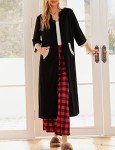 Ekouaer Women's Soft Long Zipper Robe with Pockets