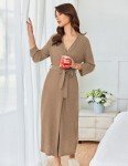 Ekouaer Women's Waffle Knit Full Length Robe