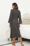 Soft Cotton Kimono Robe for Women - Dark Grey
