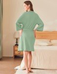 Ekouaer Lightweight Knit V Neck Lounge Robe