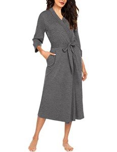 Lightweight V-Neck Kimono Robe for Women